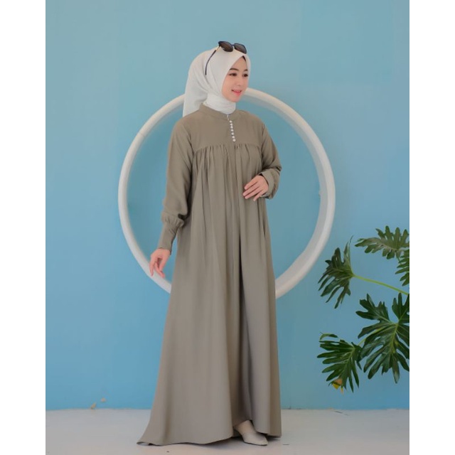 Abaya original ranum annasihah yoris premium flowly baju wanita syari modis hijrah