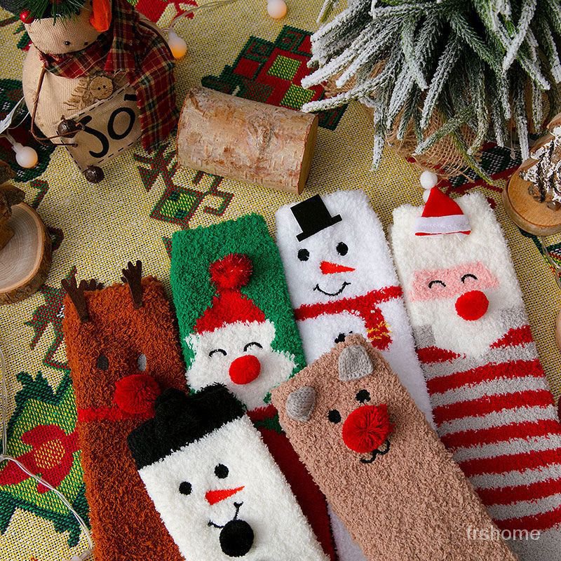 Kaus kaki Natal kaus kaki rumah bulu karang kaus kaki rumah wanita terry menebal musim dingin kaus k