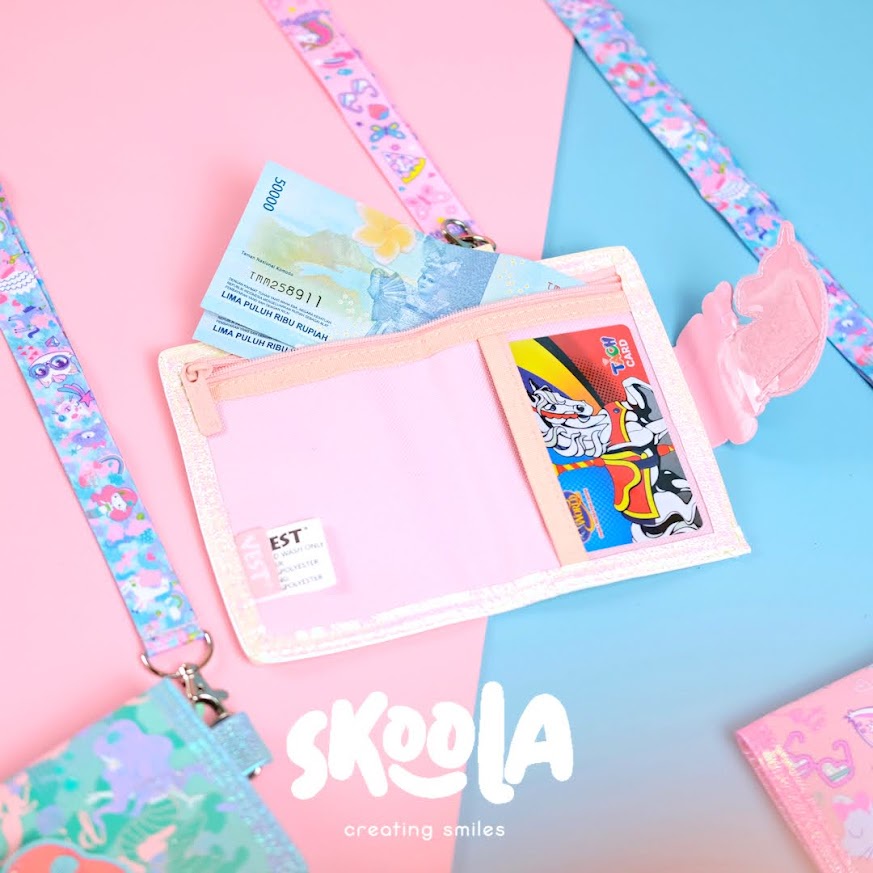Skoola Dompet Mini Lanyard Anak Perempuan Unicorn Cat Mermaid Lucu - Rira Dara Aira