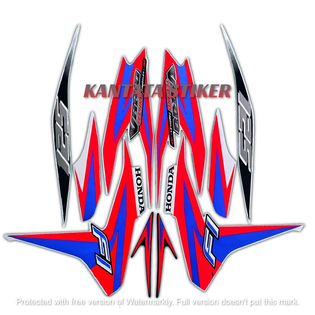 STIKER STRIPING MOTOR LIS BODY MOTOR VARIO TECHNO 125 FI 2013 PUTIH MERAH MERAH STANDAR FULL SET