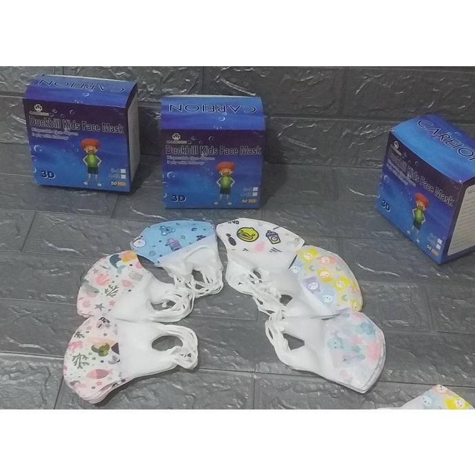 MASKER DUCKBILL ANAK MOTIF CAMPUR ISI 50 PCS