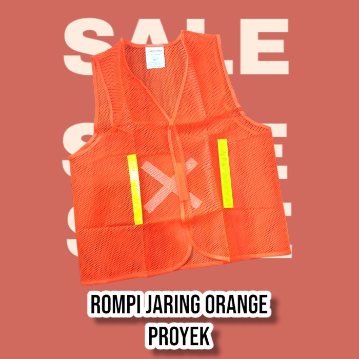 Rompi Jaring Orange Proyek / Rompi Kerja Savety Fest Baju Parkir