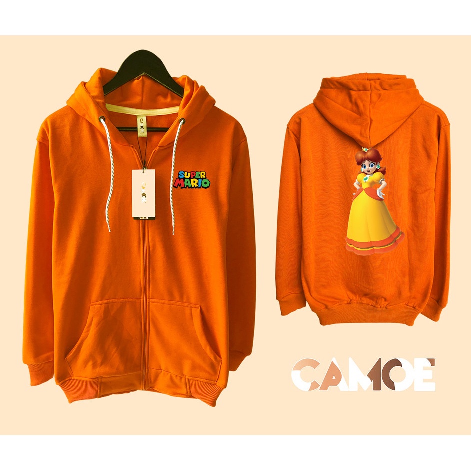 Jaket Hoodie Zipper Super Mario 3D Character Daisy