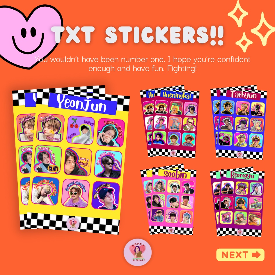 TXT Stickers | Gliter Laminated✨
