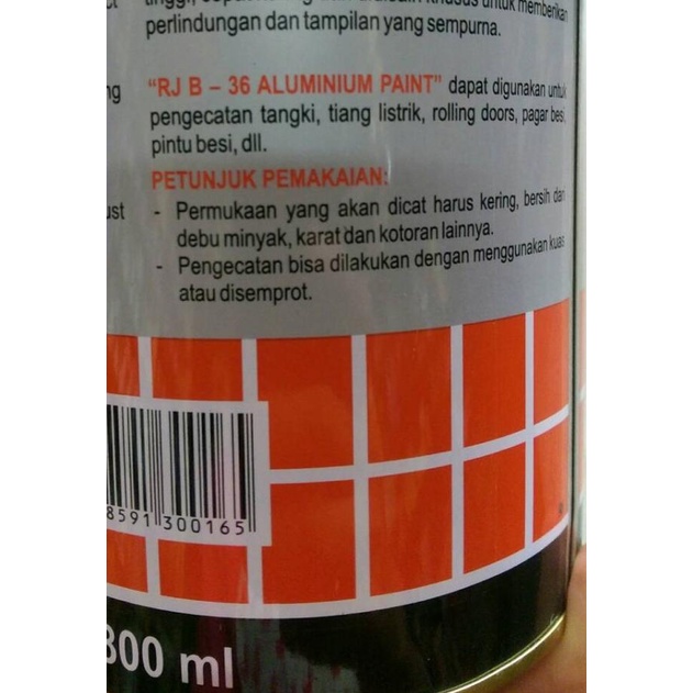 CAT SILVER ALUMINIUM / CAT BESI MINYAK RJ ALUMUNIUM 800 ML