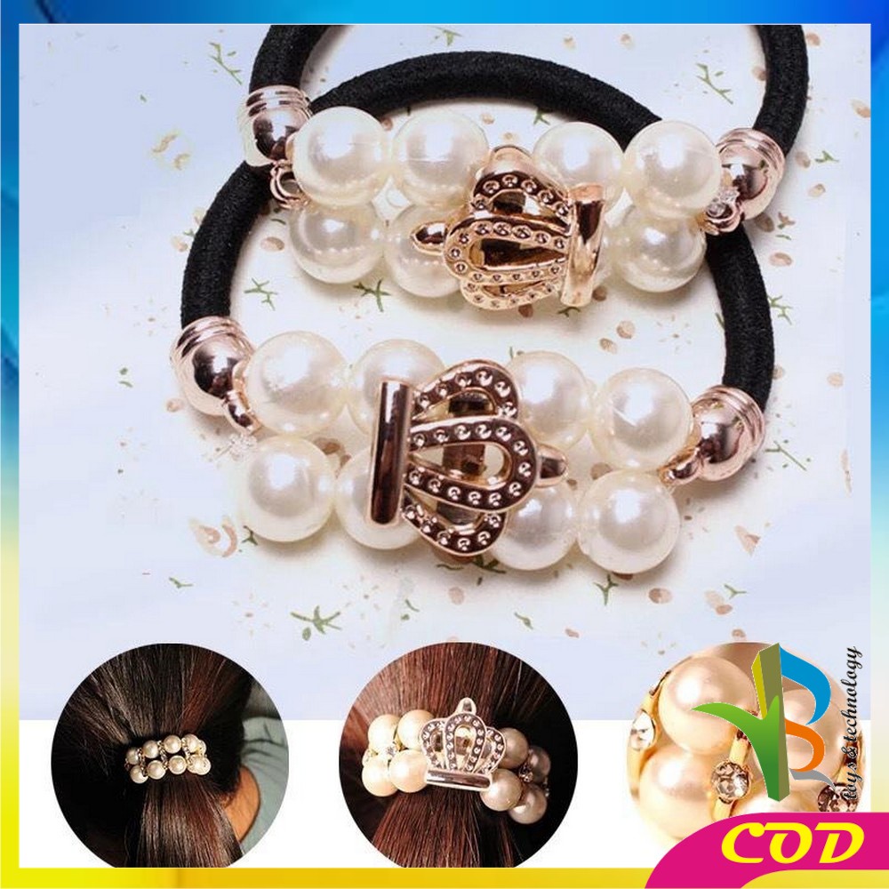 RB-C216 Karet Ikat Rambut Mutiara / Aksesoris Ikat Rambut Anak / Ikat Rambut Korea / Kunciran Rambut