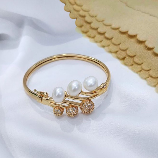 Gelang Mutiara Lombok Lapis Emas Rhodium