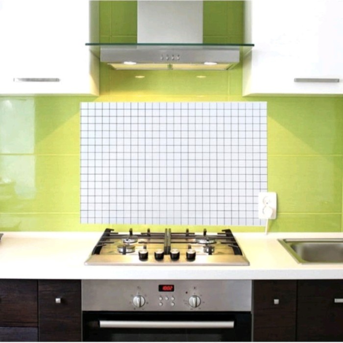 Wall Sticker Dapur Motif KOTAK KOTAK MOSAIK Anti Minyak 45x70 CM