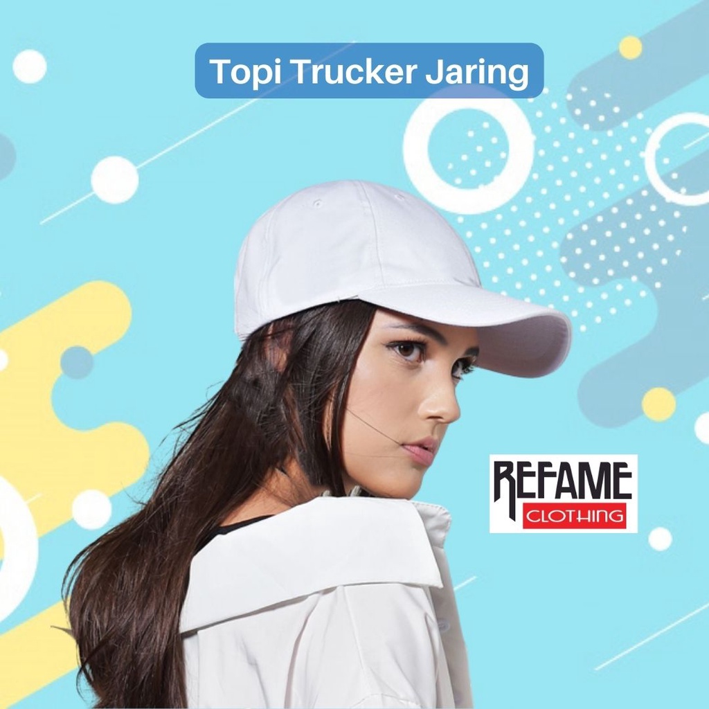 Topi Trucker Hat Jaring Kombinasi Polos Outdoor Pria Wanita Dewasa Kualitas Premium Distro