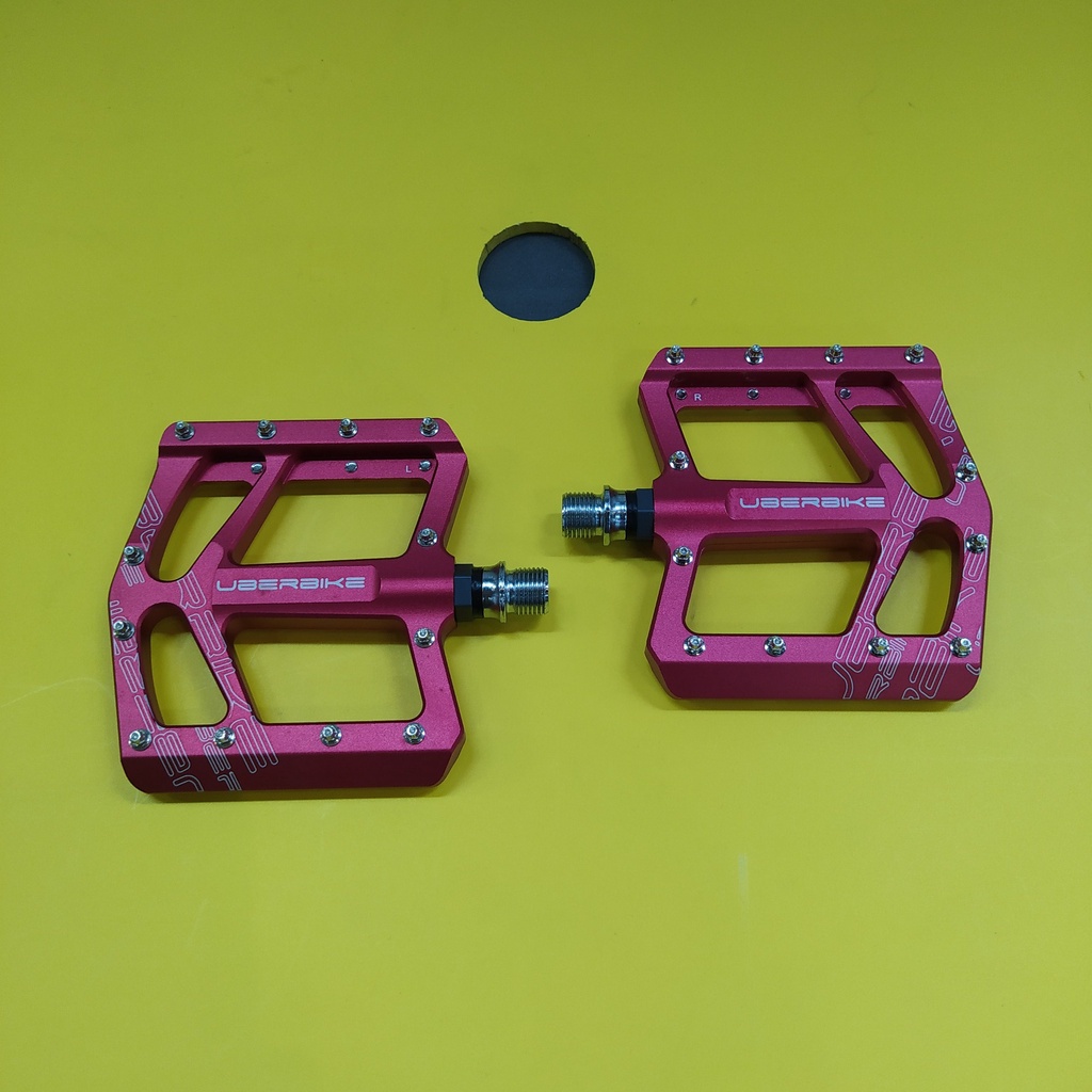 Pedal sepeda uber bike anodize red sealed bearing alloy original