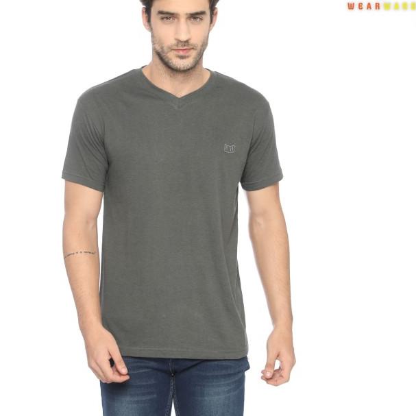 [Bamboo Cotton] V NECK T SHIRT / KAOS V NECK PRIA - Biru Tua, S