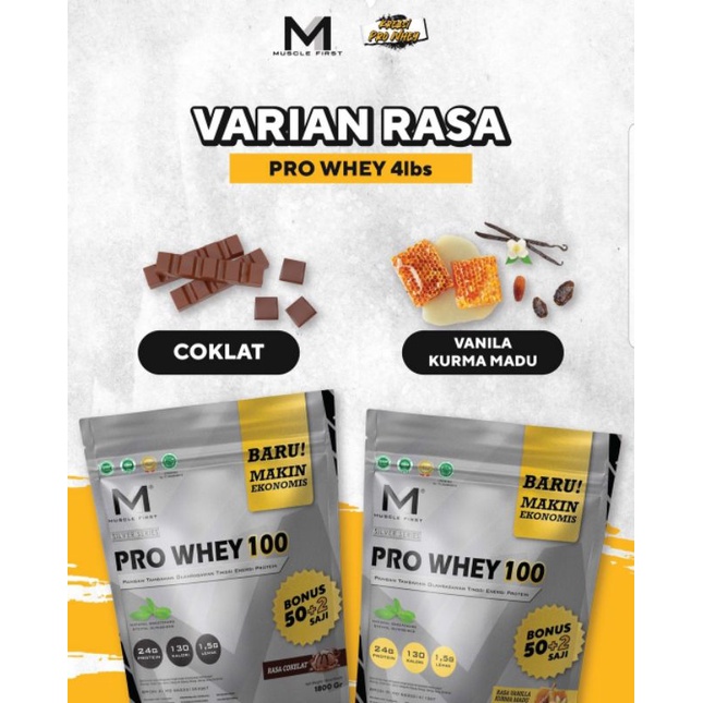 Exp bulan 10 tahun 2025 Muscle First Pro Whey 100 4Lbs whey protein 50serving
