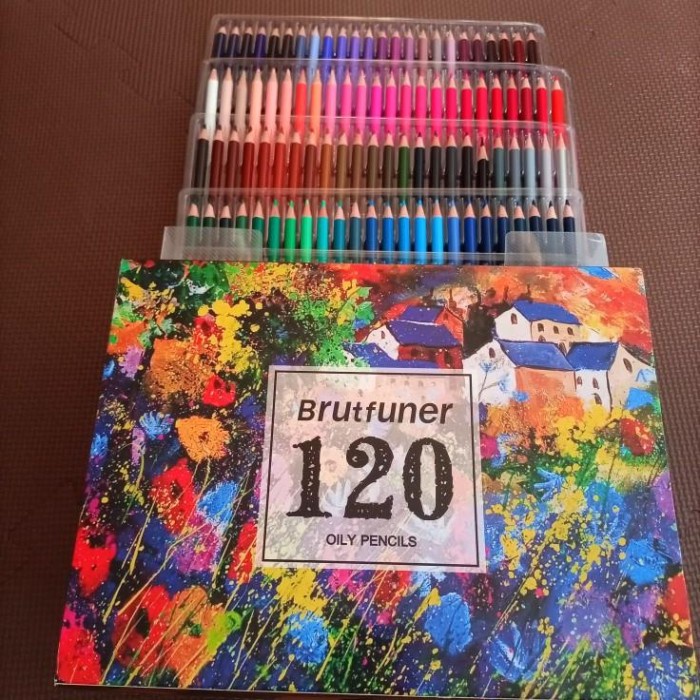 

Brutfuner Pensil Warna 72 / 120 Colors Oil Pencil / Artist Pencils Set