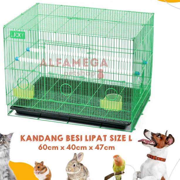 KANDANG UMBARAN BESI LIPAT SIZE L 60x50x44 BURUNG PLECI LOVEBIRD LUCKY