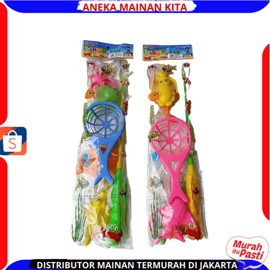 Mainan Anak SH 324 Fishing Game Kantong Murah Meriah Pancingan Ikan Magnet Pancing