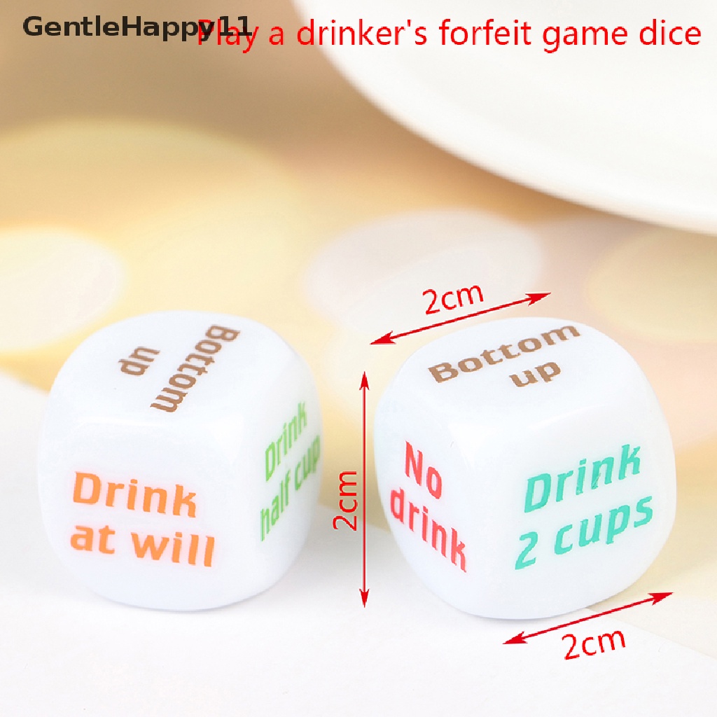 Gentlehappy 2PCS Lucu Minum Sip Dadu Roll Decider Die Game Party Bar Club Pub Mainan Hadiah id