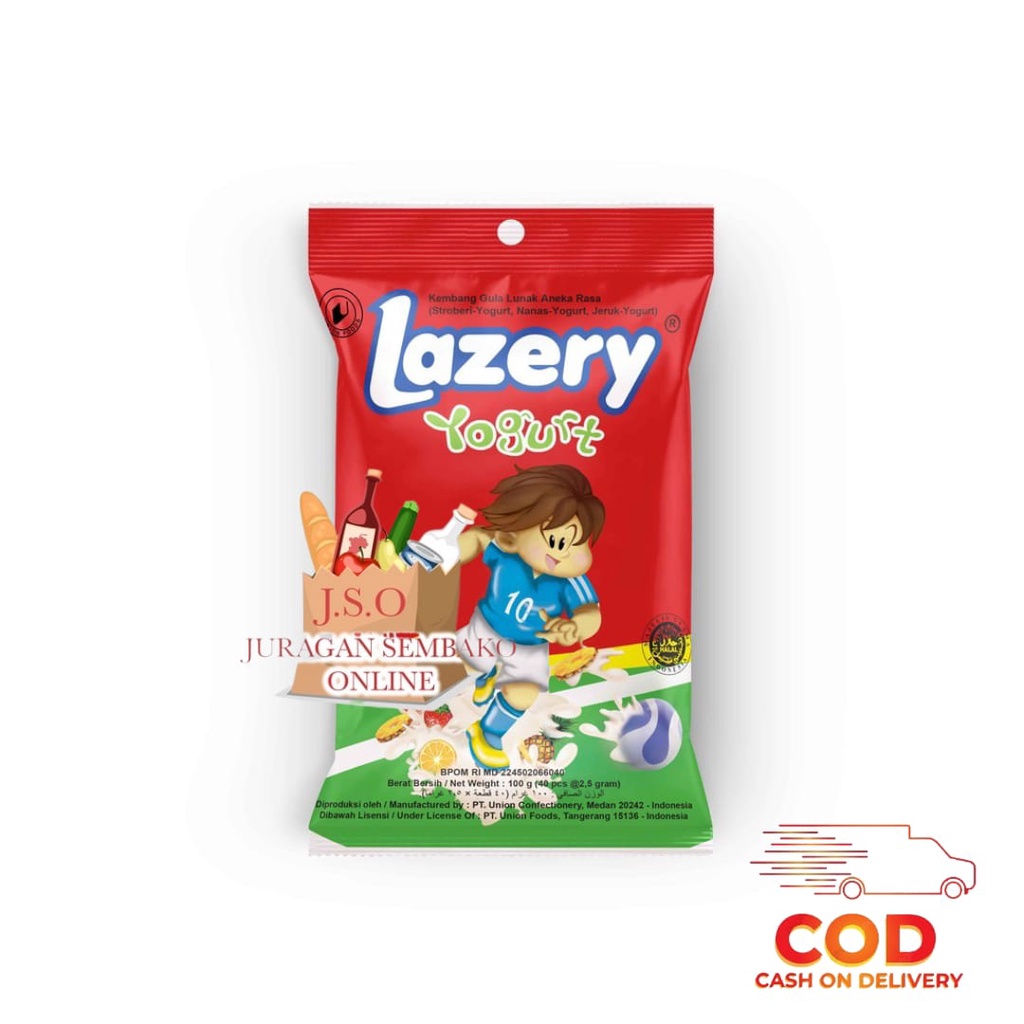 ( JSO ) Permen Lazery Yogurt 1 pack 40 pcs bukan Permen Sugus