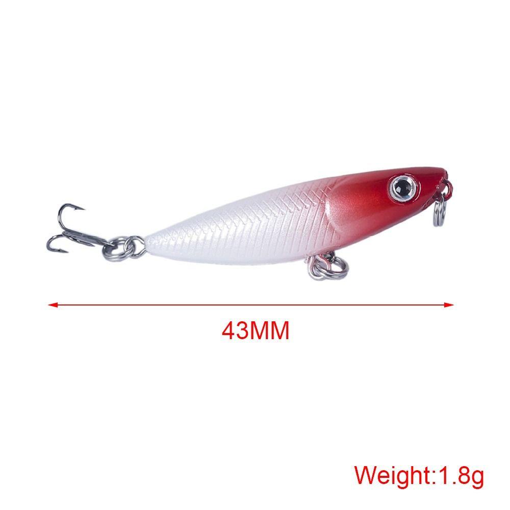 Top Floating Fishing Lure 3D Eyes Mata Manusia Hidup 1.8g 43mm Kait Treble Engkol Keras Plastik