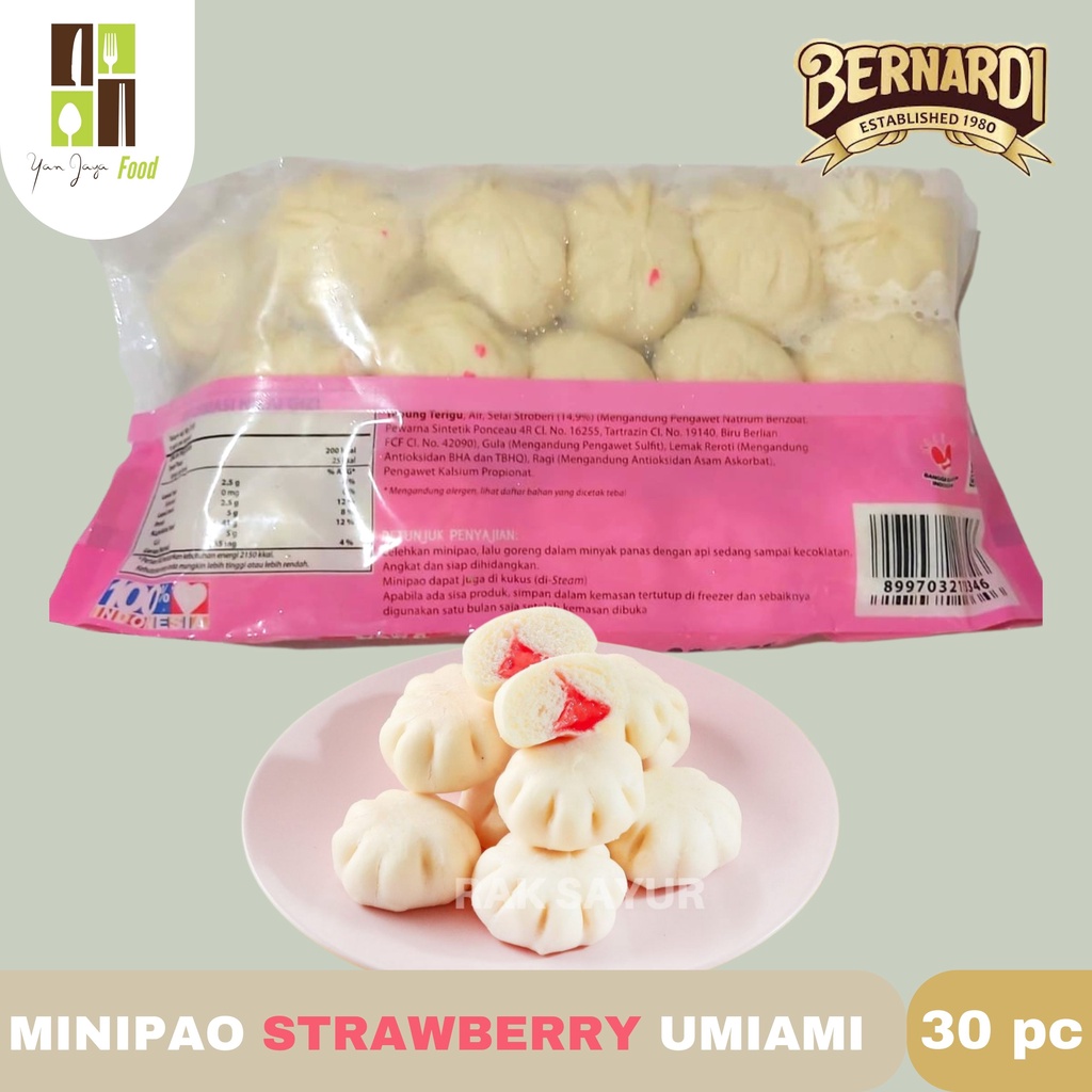 Umiami Minipao Manis Rasa Strawberry 30 Pcs Bapao Instan Goreng Kukus