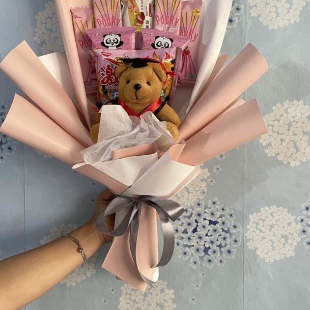 [READY] Snack Bouquet 1 [Buket Snack, Buket Coklat, Buket Boneka] - Orange