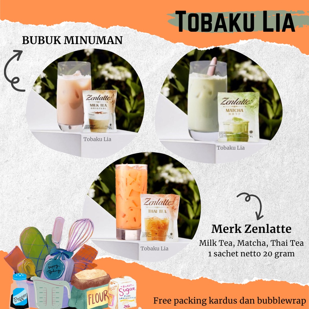 

[ZENLATTE] MINUMAN BUBUK MATCHA - THAI TEA - MILK TEA KEMASAN SACHET