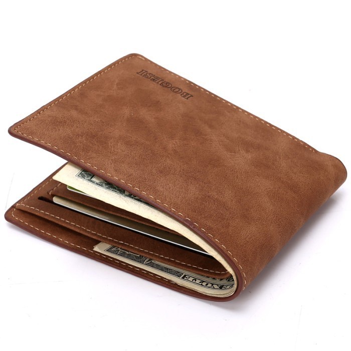 Dompet Pria Lipat Kulit Desain Retro Bogesi BOGESI009 Folding Wallet