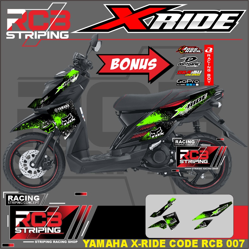Striping X Ride 115 Stiker Motor Yamaha XRide 2014 2015 2016 Lis Variasi X RIDE OLD MOTIF FOX RCB007
