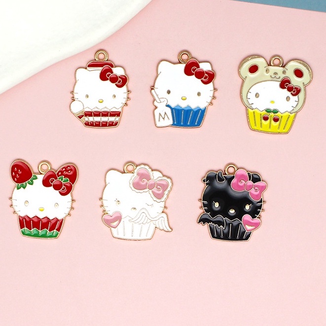 1 pcs Charm Enamel Epoxy - SANRIO HELLO KITTY CUPCAKE SERIES