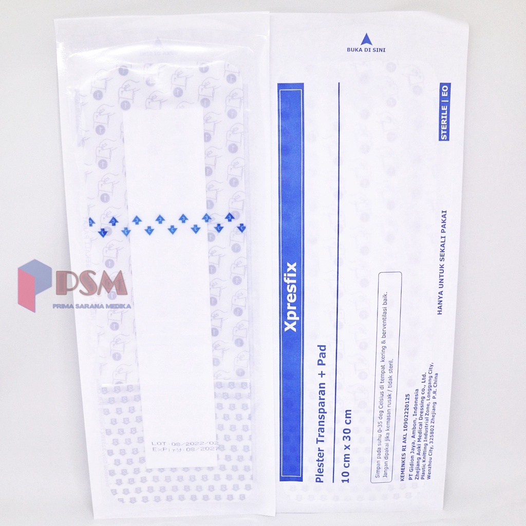 Xpresfix 10x30cm Plester Luka Operasi Anti Air Transparan+Pad Dermafix