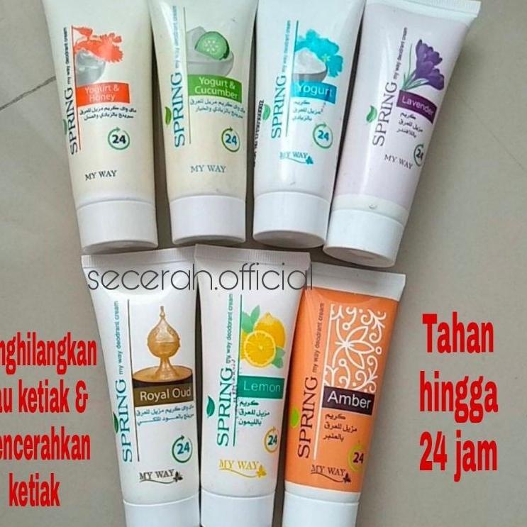 Fresh--my way deodorant cream tahan 24 jam / spring deodoran royal oud / yogurt honey / cucumber