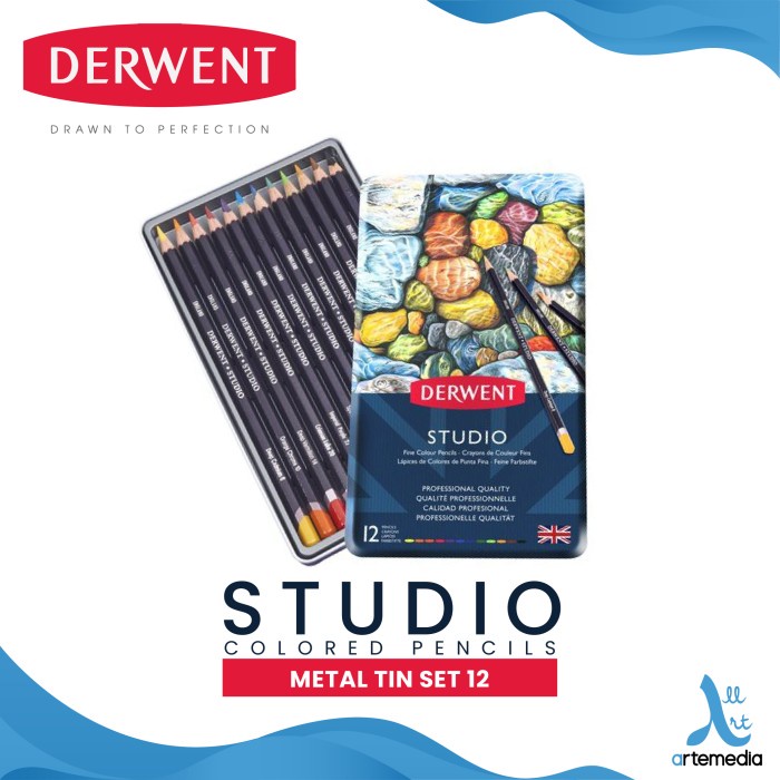 

Pensil Warna Derwent Studio 12 Pencil Color Metal Tin Set