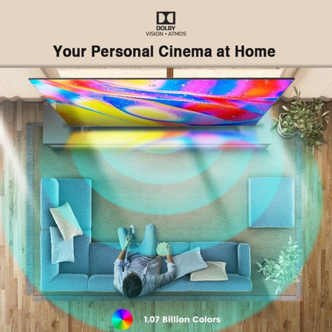 T0P TCL 43-INCH QLED GOOGLE TV-4KUHD-DOLBY-MEMC-HFVC 2.0-ONKYO-43Q725 NICE