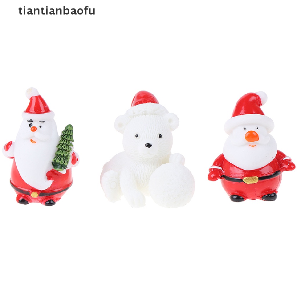 Miniatur Figure Santa Claus Snowman Untuk Dekorasi Taman