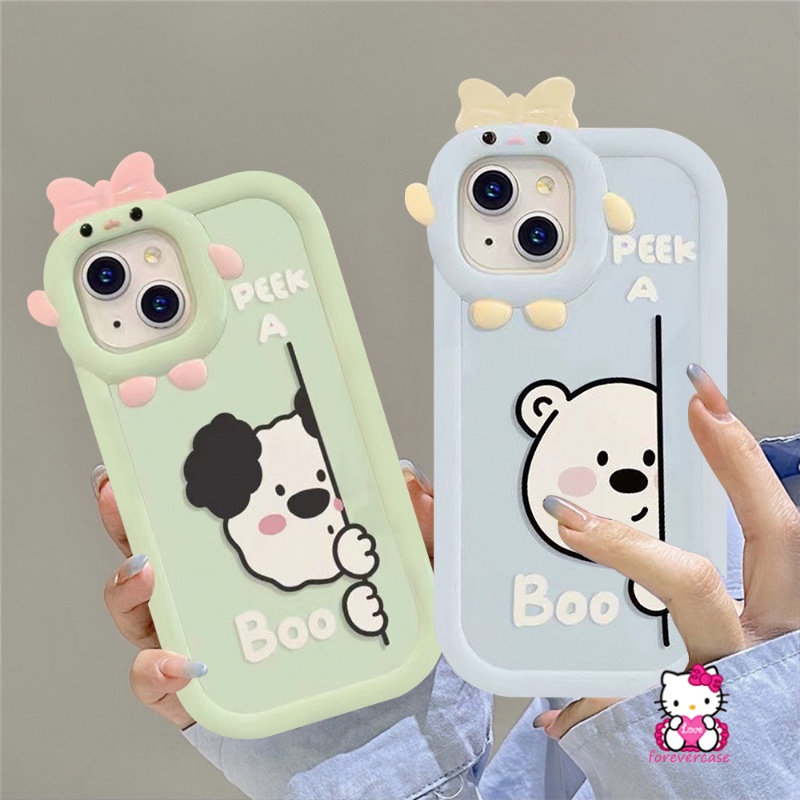 Casing Motif Peek a Boo Bear 3D Untuk Realme C35 C12 9 C25 C15 C31 C21Y C21 C33 9i 9Pro + 7i C25Y C30 C25 C11 C20 Cn C3 Cn 511 Cn Cover Lembut Gambar Monster