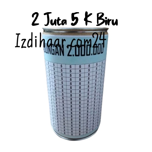 Celengan Target  2 Juta 5 K Biru Putih / Celengan Viral Tiktok