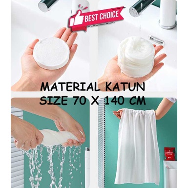 Travel Portable cotton bath Towel / Handuk Pil Tablet Besar