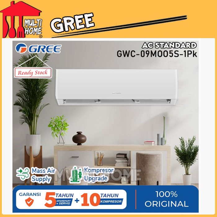 GREE AC STANDARD - AC 1 PK - GWC-09MOO5(S) - PUTIH (Indoor &amp; Outdoor)