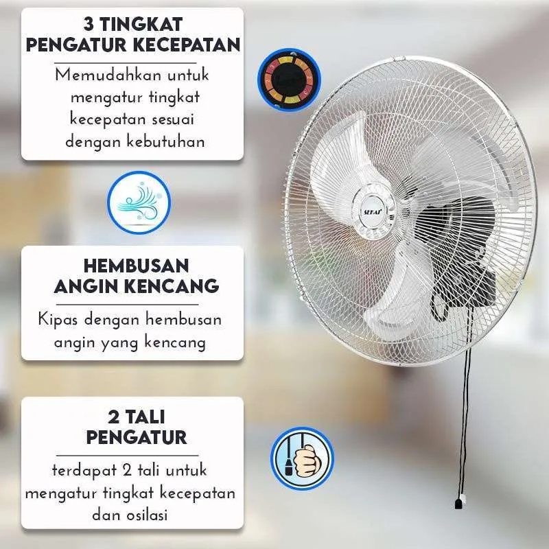 Sekai Wall Fan Tornado HWN-1858 18 Inch Kipas Angin Dinding Tornado