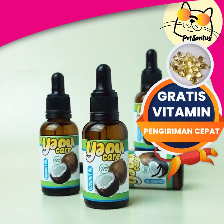 VCO virgin coconut oil untuk jamur kucing 30ml Free Minyak Ikan