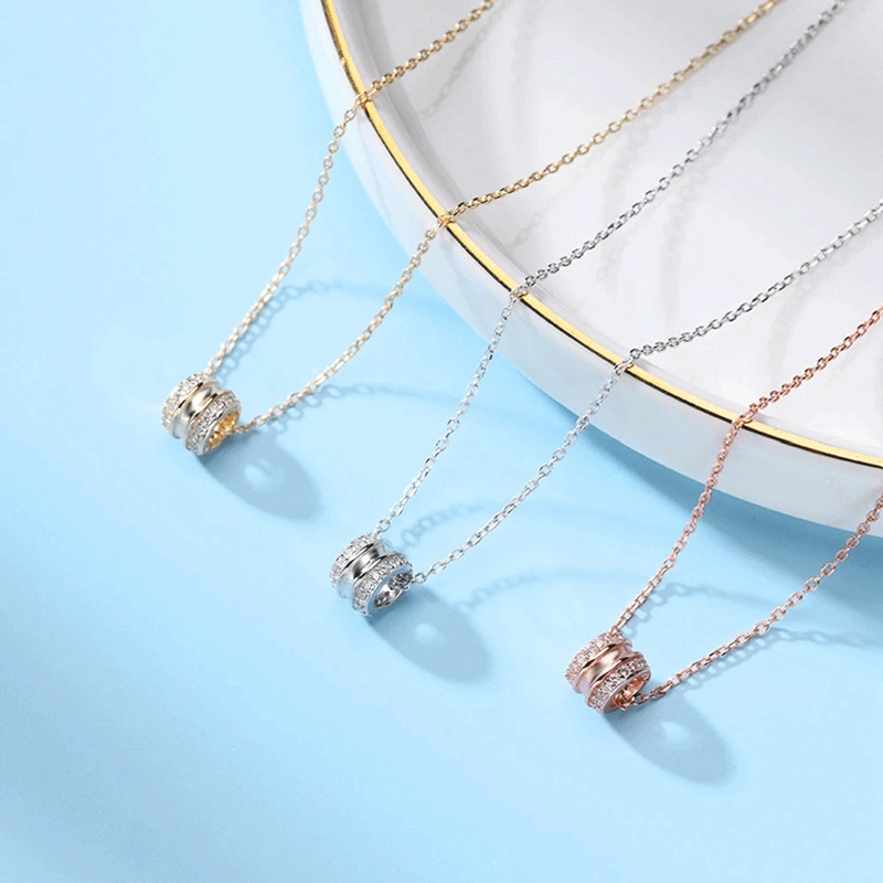 Fancyqube Kalung Rantai Klavikula Pendek Lapis Emas Aksen Zirkon Gaya Korea