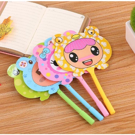 [ ABJ ] Pena Pulpen Gel Kipas / Pena Kipas Animal &amp; Buah / Pulpen Kipas Karakter Lucu