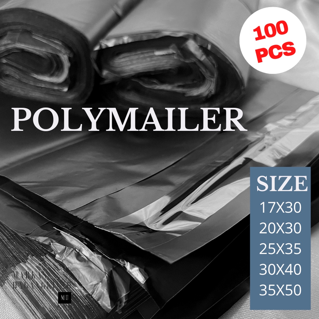 Kantong Plastik Packing Online Shop 17x30 Polymailer Hitam Ekonomis