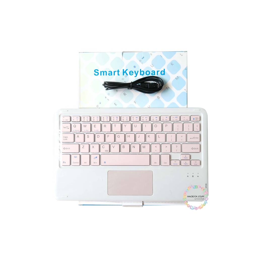 Wireless Bluetooth Pastel Keyboard Touchpad for Ipad Macbook Iphone Samsung Android. Windows IOS