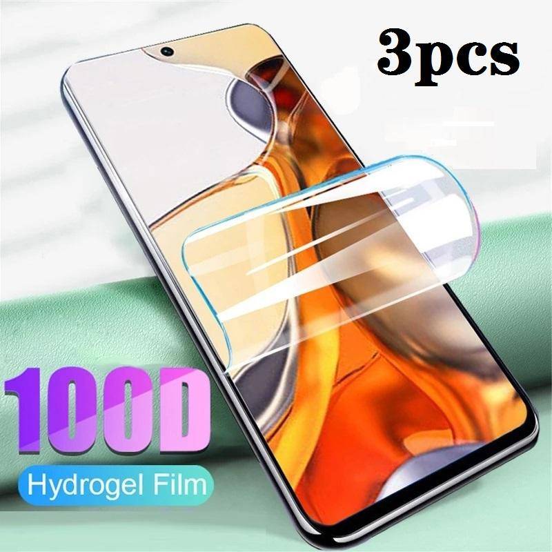 3pcs Film Pelindung Layar Hydrogel NFC Untuk Xiaomi Poco F3 M3 X3 Pro GT Redmi Note 10 8 8A 9 9A 9C 9T 10s 11 7 8T 9s Pro 4G 5G