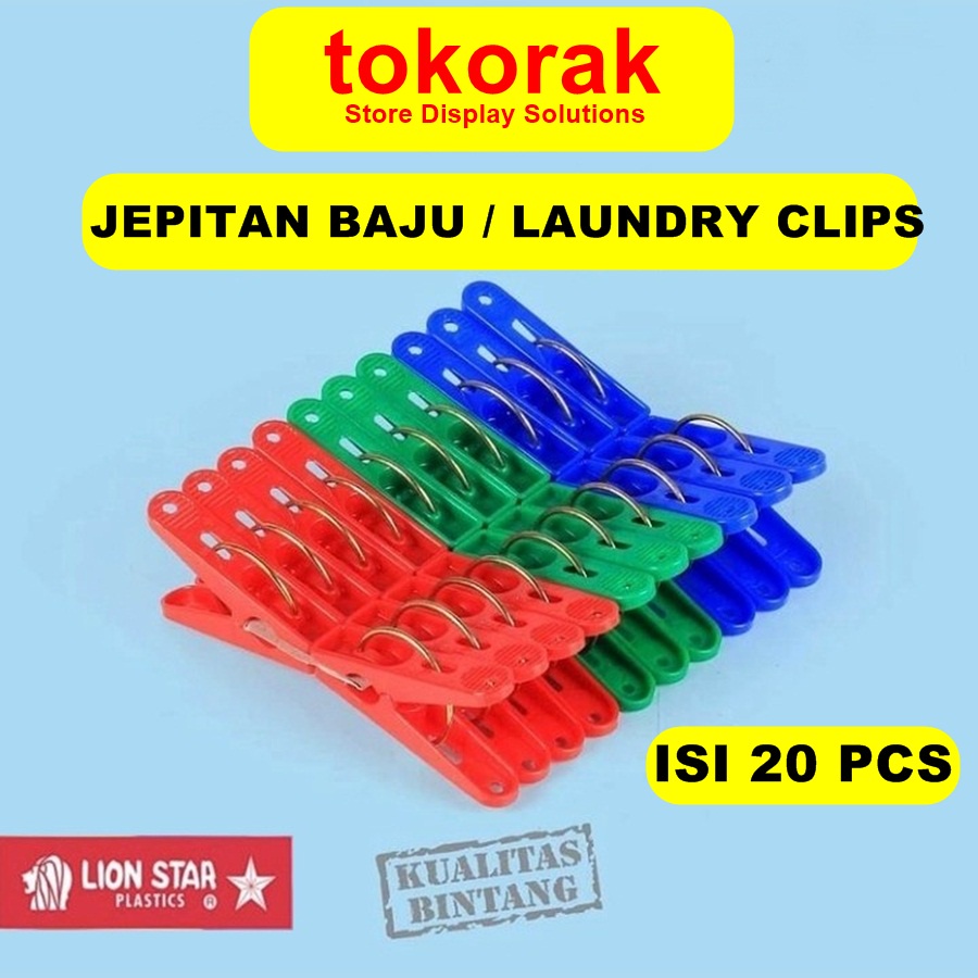 JEPITAN BAJU - JEPIT JEMURAN JB-1 LION STAR - LAUNDRY CLIPS SERBAGUNA