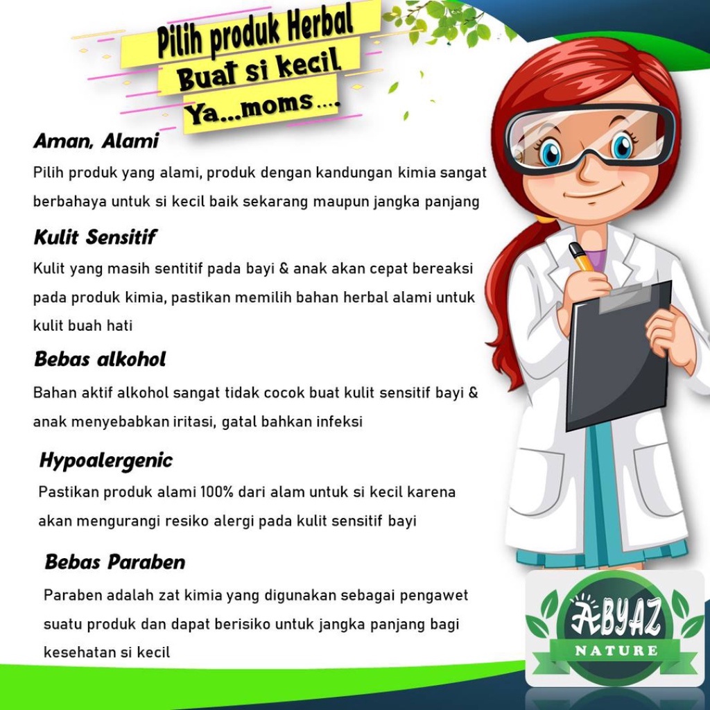 Baby &amp; Kids Care Oil Abyaz Minyak Oles Obat Herbal Alami Penutrisi Pelembab Penghalus Tubuh Atasi Bruntusan Dermatitis Gatal Alergi