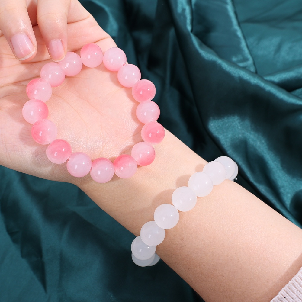 Wanita Yoga Gelang Peregangan Gelang Adjustable Gelang Manis Gradasi Warna Kekayaan Dan Keberuntungan Gelang Aksesoris Perhiasan Manik-Manik Gelang