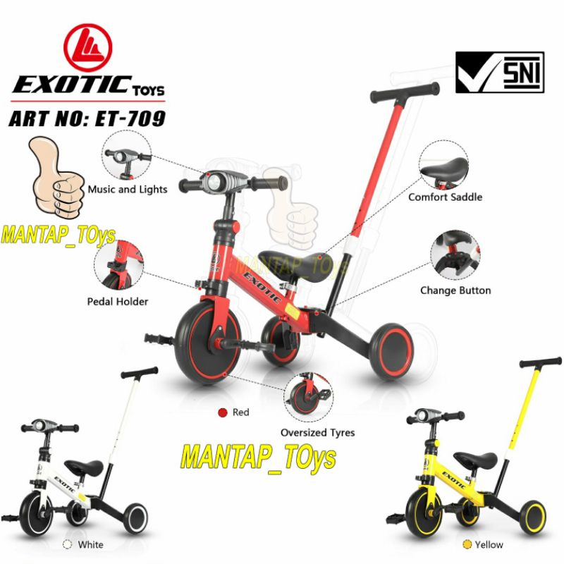 PushBike Tricycle Anak Balance Bike ORIGINAL Exotic Aviator Pacific Mainan Anak Sepeda Keseimbangan 