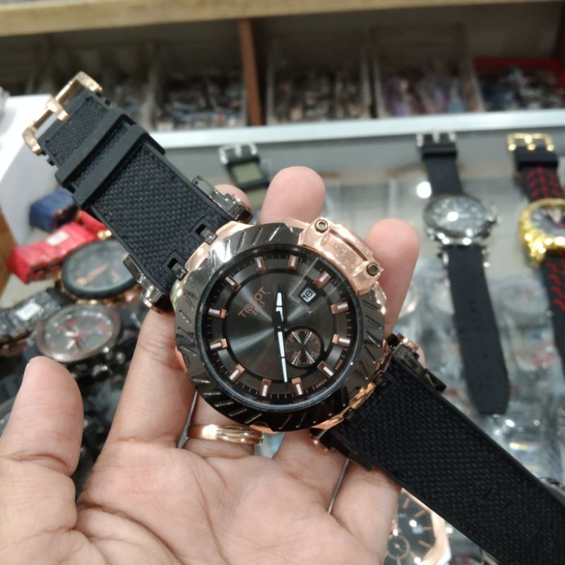 SS.id READY JAM TANGAN PRIA CHRONO DETIK TALI KANVAS KOMBINASI .