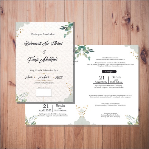( Undangan Tasikmalaya) Undangan Pernikahan Rustic Custom, Vintage, Cantik, ELEGAN